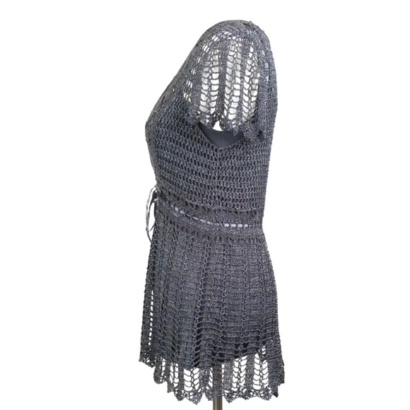 Marks & Spencer Gray Knit Lace Top - Picture 3 of 5